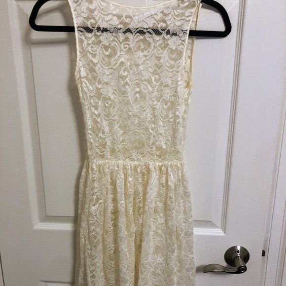 American Apparel Lace White Skater Dress Small - Picture 1 of 1